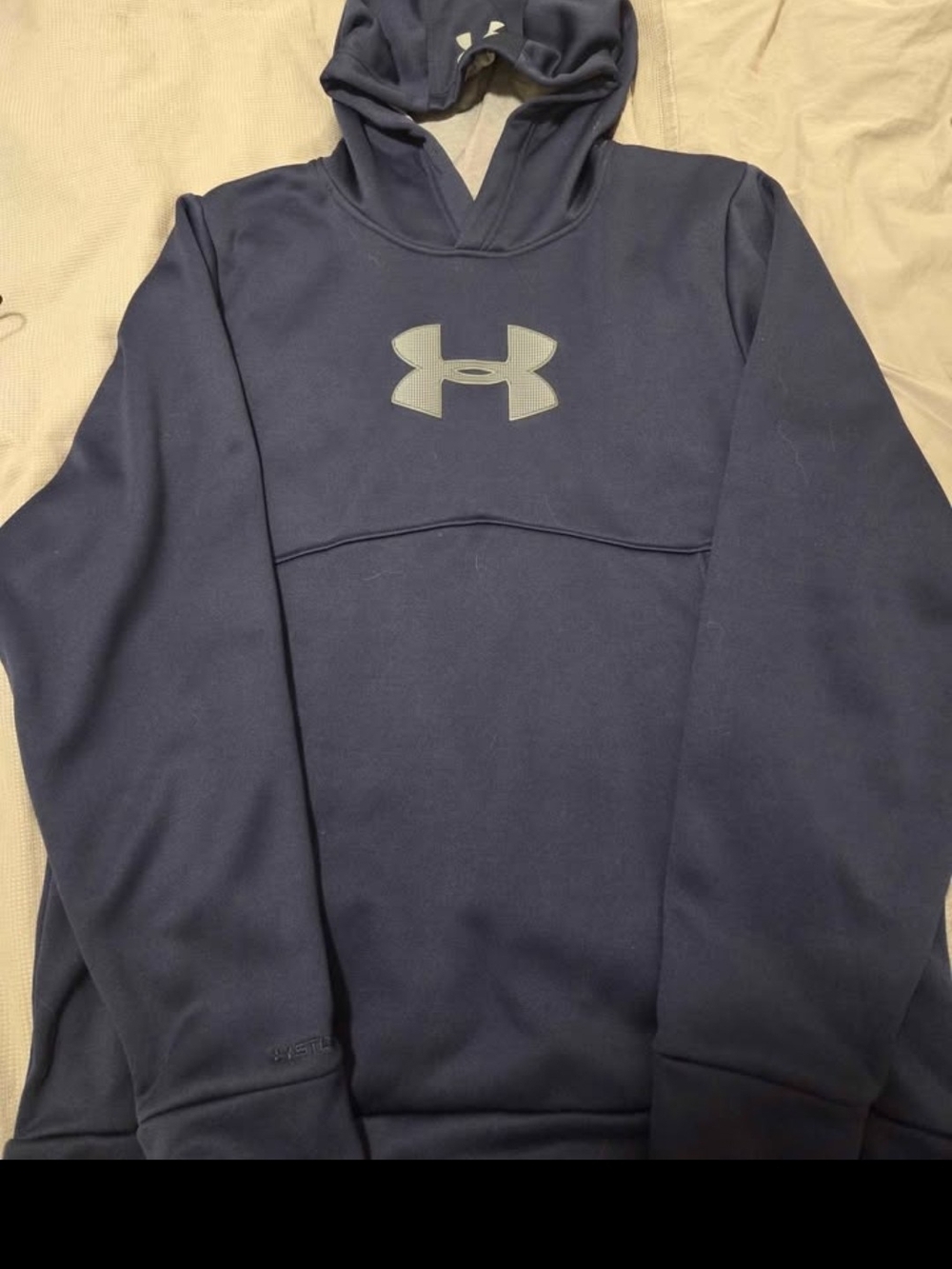 Under Armour Men’s Navy Pullover Hoodie with Chest Logo